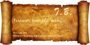 Tuzson Benjámin névjegykártya