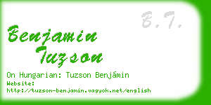 benjamin tuzson business card